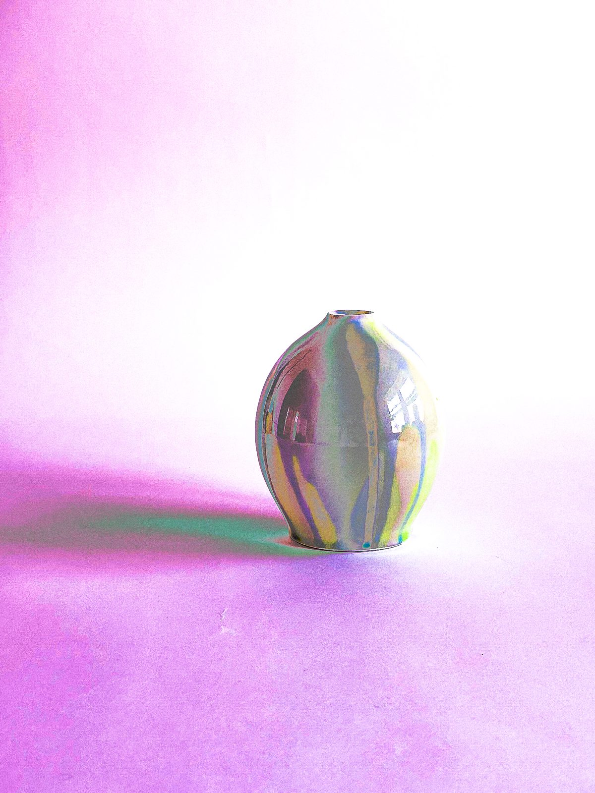 Print: iridescent moon jar on a magenta ground