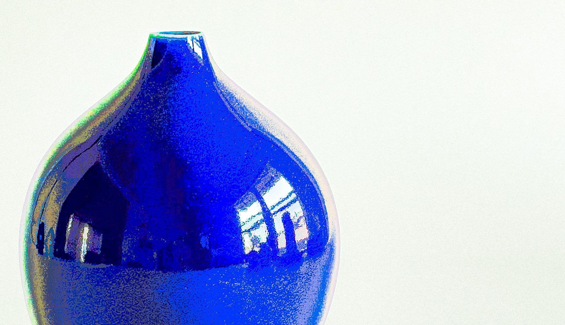 Print: close crop of the cobalt teardrop vase